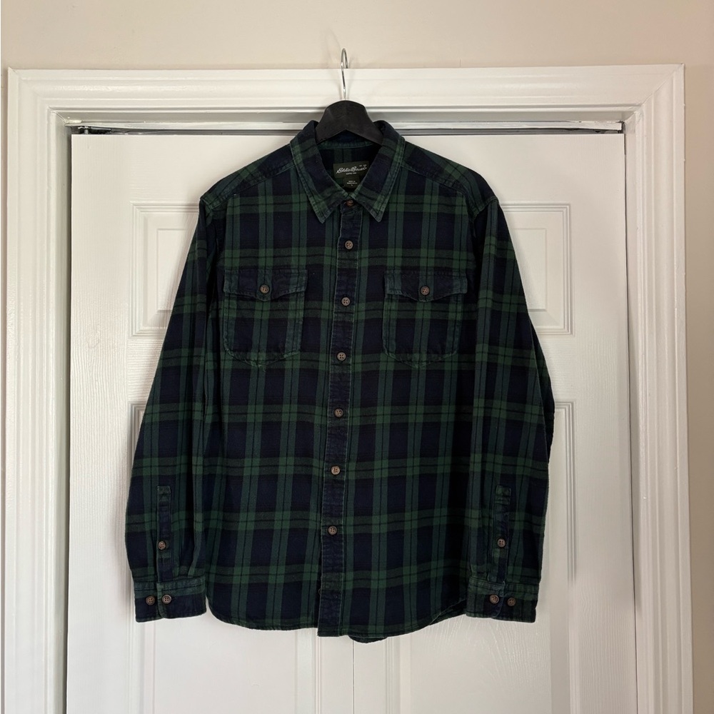 Eddie Bauer Plaid Flannel Top or Shacket Large